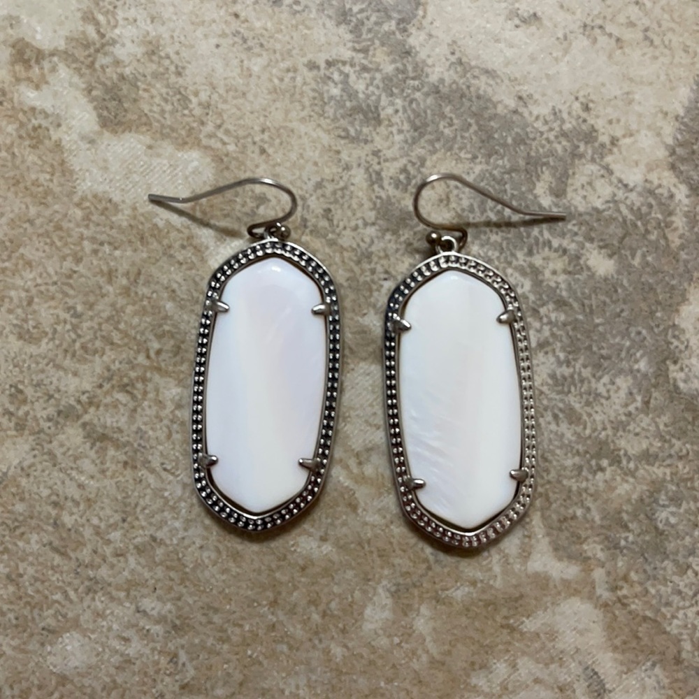Kendra Scott Silver Elle Earrings in White